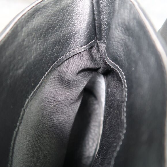 Greisy Shoes Womens 40 Bootie Leather Stacked Heel Buckle Strap Ankle Boot Black - Picture 15 of 16